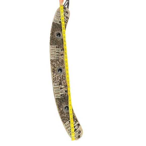 Vtg Leather Metal Accents Designer Chan Luu- Brown- Tassel Ties Med- preowned - Picture 2 of 11